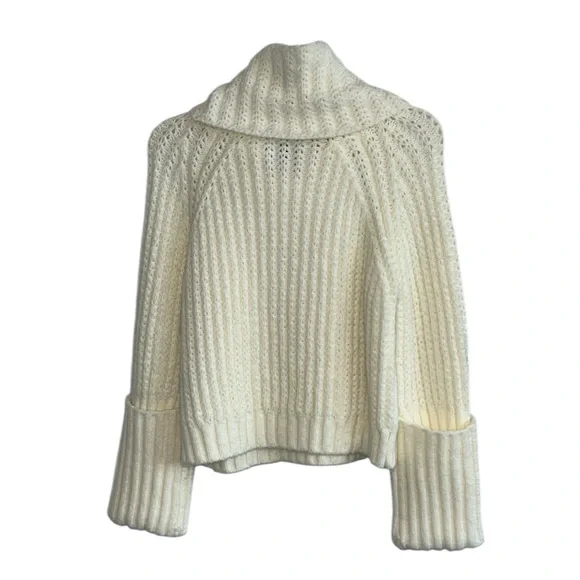 Jason Wu Cozy Ivory Chunky Shaker Turtleneck Sweater Size Small - Picture 2 of 10